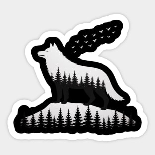 SIBERIAN CAT Forest Silhouette Sticker